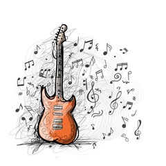 Art sketch of guitar design