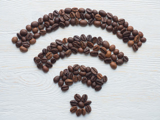 Free wi-fi. Coffee beans