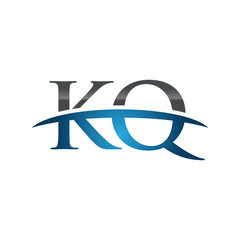 KQ initial company swoosh logo blue