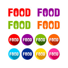 Multi Colored FOOD Icons
