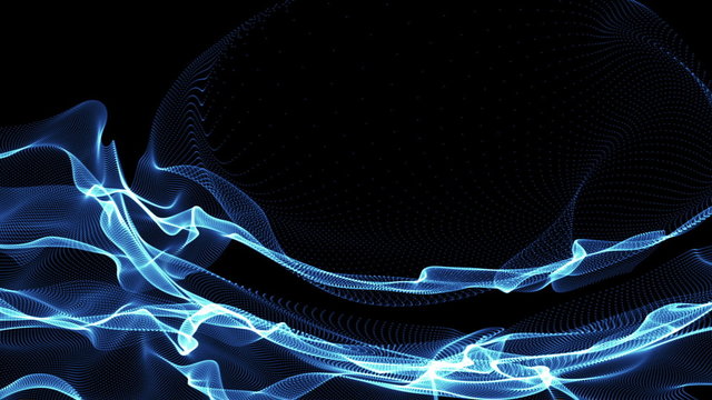 Light Moves 0204: Blue fractal light waves undulate and flow (Video Loop).