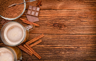 Hot cocoa drink. Background.