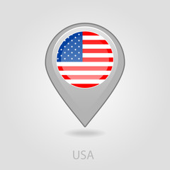 United States of America flag pin map icon