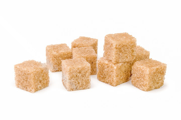 Brown cane sugar cubes