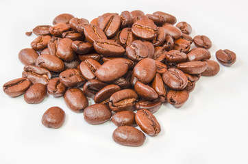 coffee beans on white