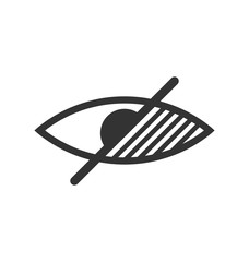 Disability pictogram blind flat icon hand isolated on white back