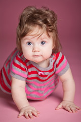 happy Little kid in studio