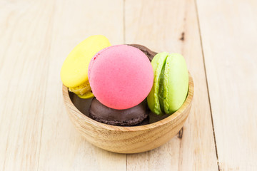 Sweet and colourful french macaroons or macaron.