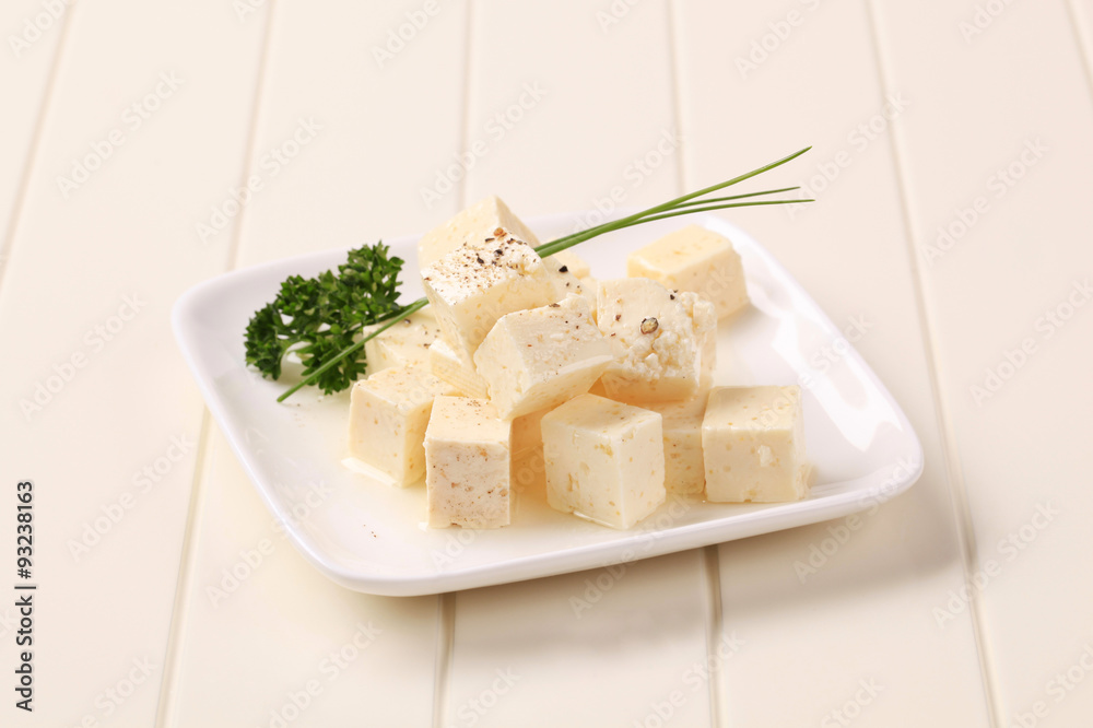 Canvas Prints diced feta cheese