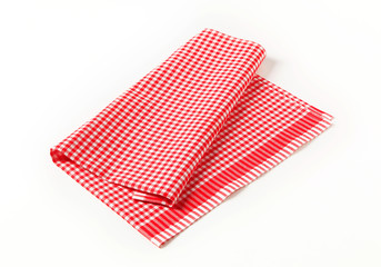 Red and white tea towel