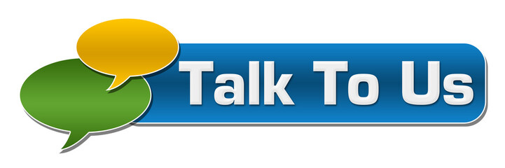 Talk To Us Comment Symbol Blue Stripe 
