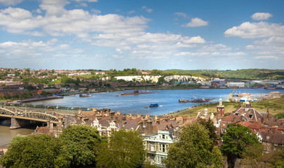 ROCHESTER, UK - MAY 16, 2015: Landscape around of Rochester city  include beautiful bend of river...