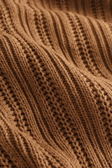 Brown knit fabric texture and background
