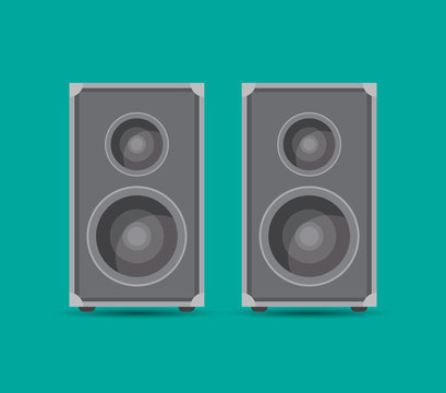 two speaker boxes, vector illustration