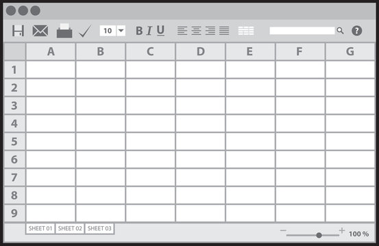 Empty table document, vector illustration