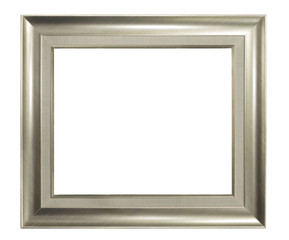 Silver picture frame on white background