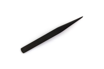 Black straight tweezers for plastic model.