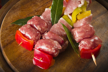 sausage with parsley leaves on the white