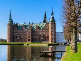 Palace Frederiksborg Slot, palace in Hillerod, Denmark
