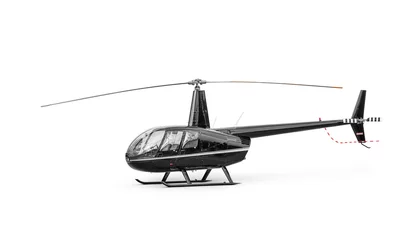 Poster Light passenger helicopter isolated on a white background. Clipping path included. © Pavel Hlystov