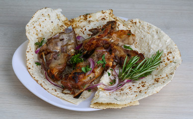 Grilled lamb ribs