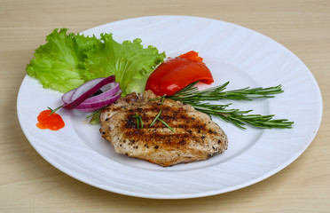 Grilled pork steak