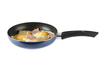 Frying pan with fried eggs
