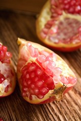 Piece of pink pomegranate