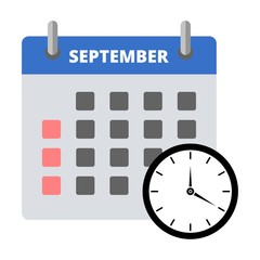 Calendar icon September, Meeting Deadlines icon