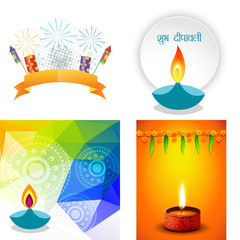 vector collection of different types of diwali background illust