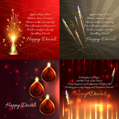 vector set of diwali background
