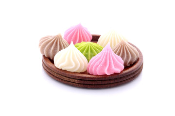 Dessert on white background