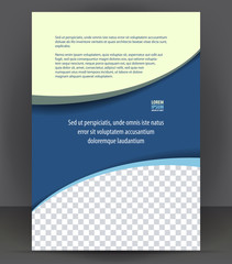Naklejka premium Magazine, flyer, brochure, cover layout design print template, blue vector Illustration