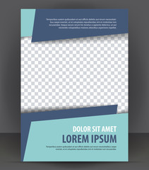 Magazine, flyer, brochure, cover layout design print template, blue vector Illustration