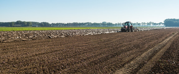 Plowing the clay soil