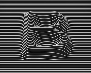Linear 3d font letter B © koya979