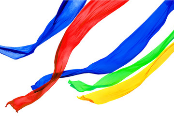 Colorful elegant satin isolated on a white background