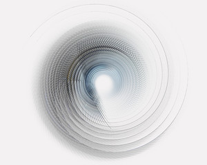 Gray rotational spirals on white.