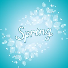 Naklejka na ściany i meble Freshening spring awakening postcard with floral pattern on still winter background. Vector eps 10