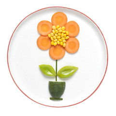 Vegetable flower on plate