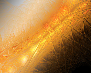 Abstract fractal design. Yellow gradient pattern.