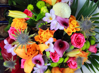 Bouquet of beautiful flowers - obrazy, fototapety, plakaty