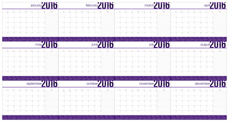 Simple table calendar 2016