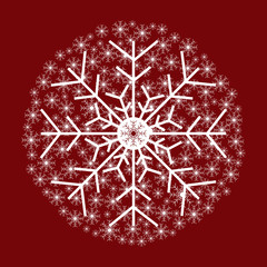 Christmas snowflakes on red background seamless background patte