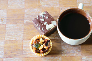 Cup of coffee and biscuits