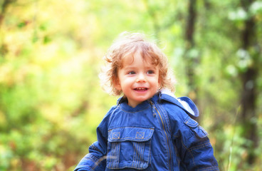 Portrait of toddler boy outdoor