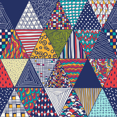 geometric pattern with colored triangles