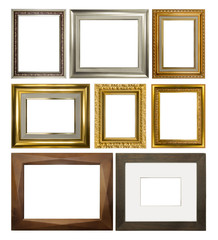 Vintage rectangular frames on white background