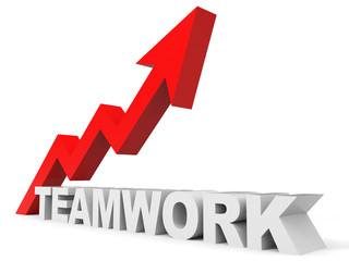 Graph up teamwork arrow.
