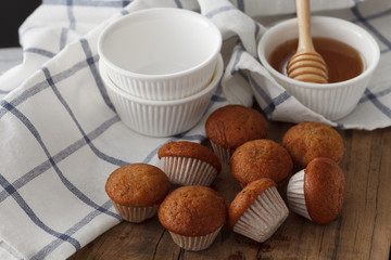 banana cake and honey sweet pastries dessert still life closeup